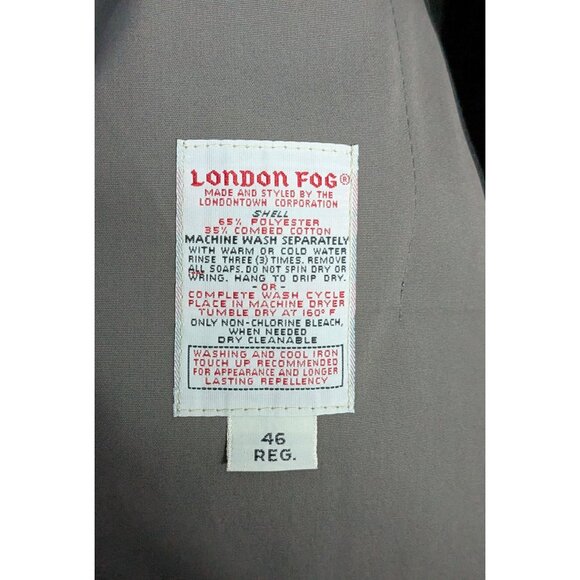 London Fog Men's Grey Trench Coat 46 Reg Lined double breasted - Picture 3 of 16